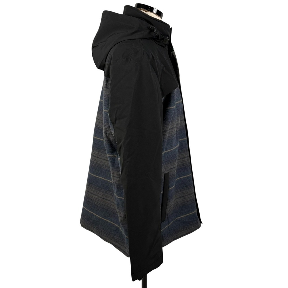 Pendleton Hooded Wool Blend Jacket Mens XL Blue Striped Removeable Hood NWT - Picture 2 of 10